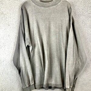 Eddie Bauer Shirt Mens XL Gray Long Sleeve 90s VTG Essentials Pullover Adult USA